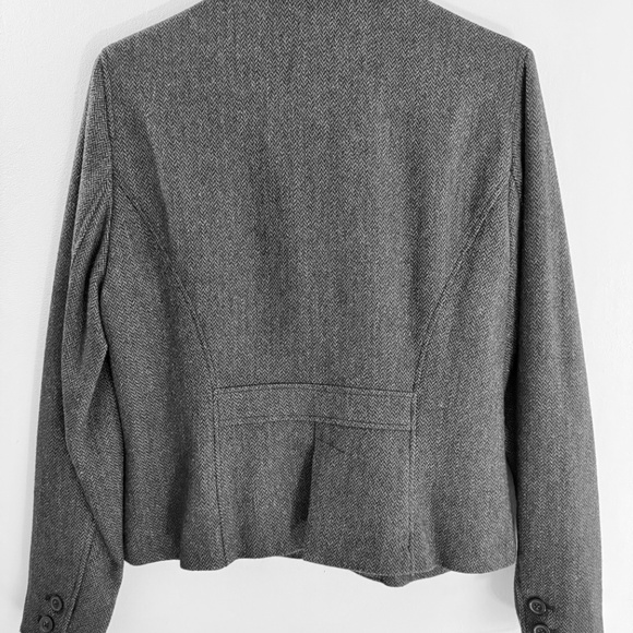 Herringbone tweed cropped jacket - Picture 4 of 4